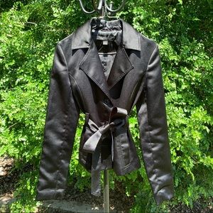 EXPRESS DESIGN STUDIO Black Silk Blazer Coat